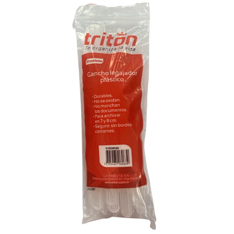 Gancho Legajador Plastico