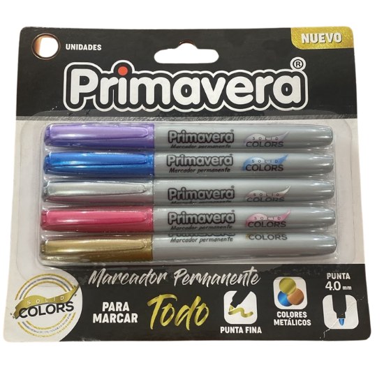 Set Marcadores Permanente Punta Fina Metal