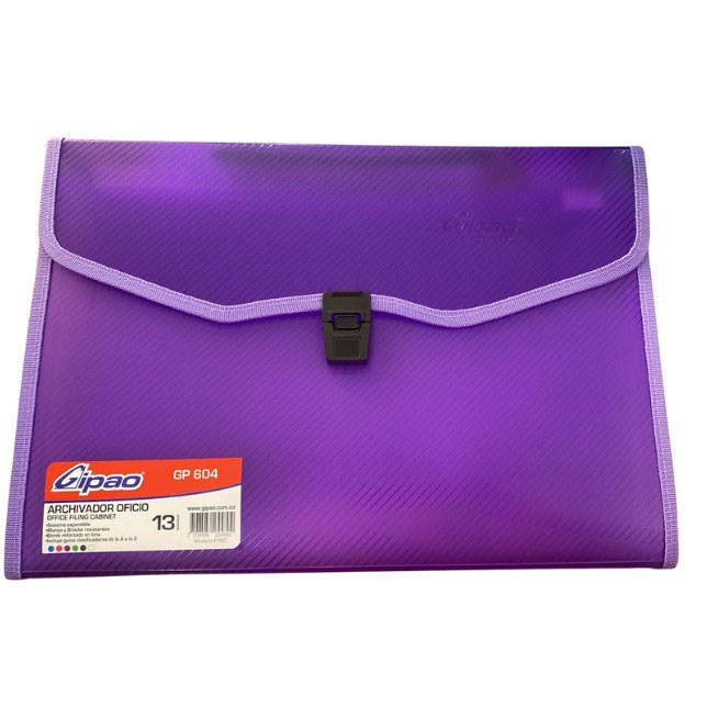 Carpeta Tipo Fuelle Plastica 13 Bolsillos Gp604