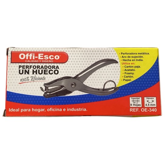 Perforadora de 1 Hueco Metalica Offi-esco