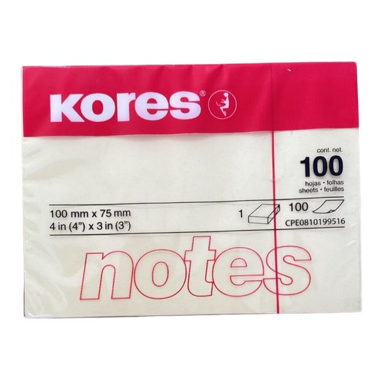 Notas Adhesivas Amarillas 100X75Mm